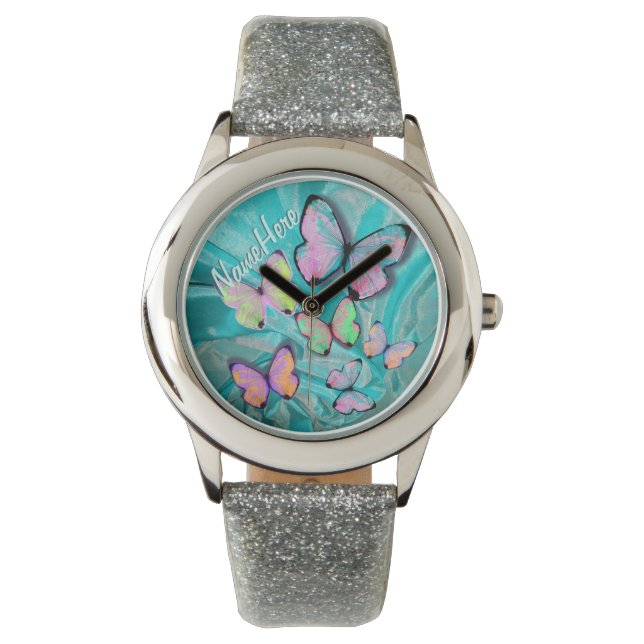 Fjäderfänga bevakning! Lägg till Namn! Girly Gift! Armbandsur (Framsida)
