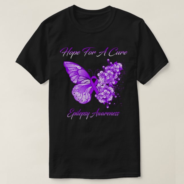 Fjäderfänga hopp om en ren medvetenhet om epilepsi t shirt (Design framsida)