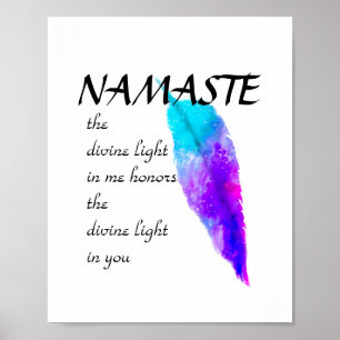 Fjäderfärgen Namaste blue och lila Poster