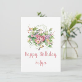 Fjäderfärgsfärgkort för Ro med fågelblomma Grönt