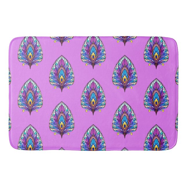 Fjäderfästen av glasfågel art nouveau Stil Badrumsmatta (Framsidan)