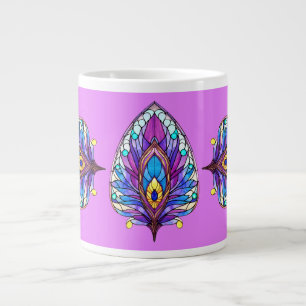 Fjäderfästen av glasfågel art nouveau Stil Jumbo Mugg