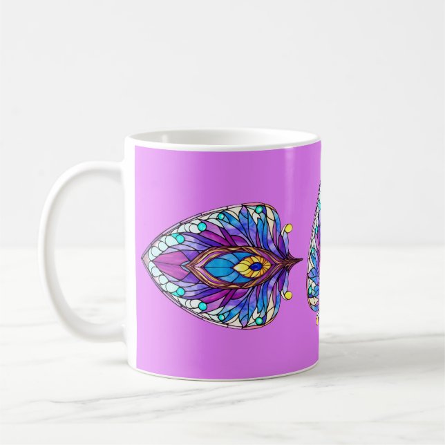 Fjäderfästen av glasfågel art nouveau Stil Kaffemugg (Vänster)