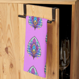 Fjäderfästen av glasfågel art nouveau Stil Kökshandduk