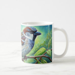 Fjäderfävän: House Sparrow Ceramic Mugg