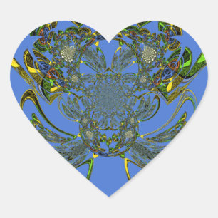 Fjäderfisk Hjärtformat Klistermärke