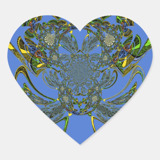 Fjäderfisk Hjärtformat Klistermärke (Framsida)