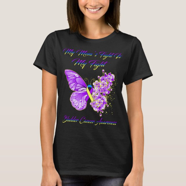 Fjäderflugan Mitt Mamma kämpar är mitt motto T Shirt (Framsida)