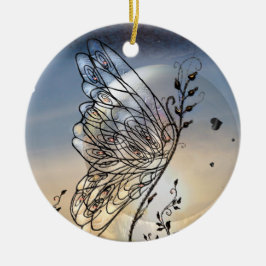 Fjäderflugan Stigning! Julgransprydnad Keramik