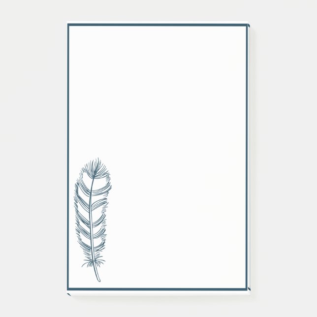 Fjäderform Minimal och modern design Post-it Block (Framsida)