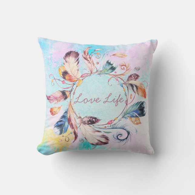 Fjäderfyllning för vattenfärg kudde (Framsida)