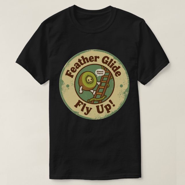 Fjäderglid Flyg Upp Kiwi Klättra Kul T Shirt (Design framsida)