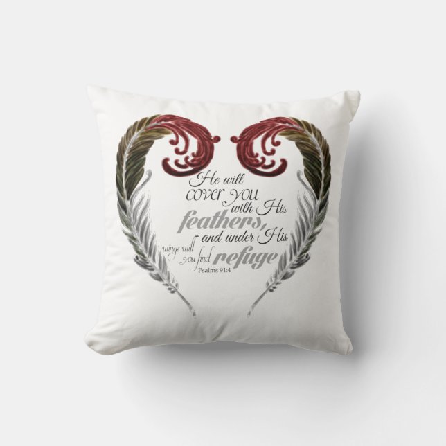 Fjäderhjärtascripturen kudder kudde (Framsida)