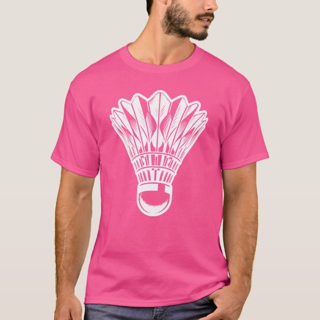 Fjäderlätt sportutrustning Badminton present T Shirt (Framsida)