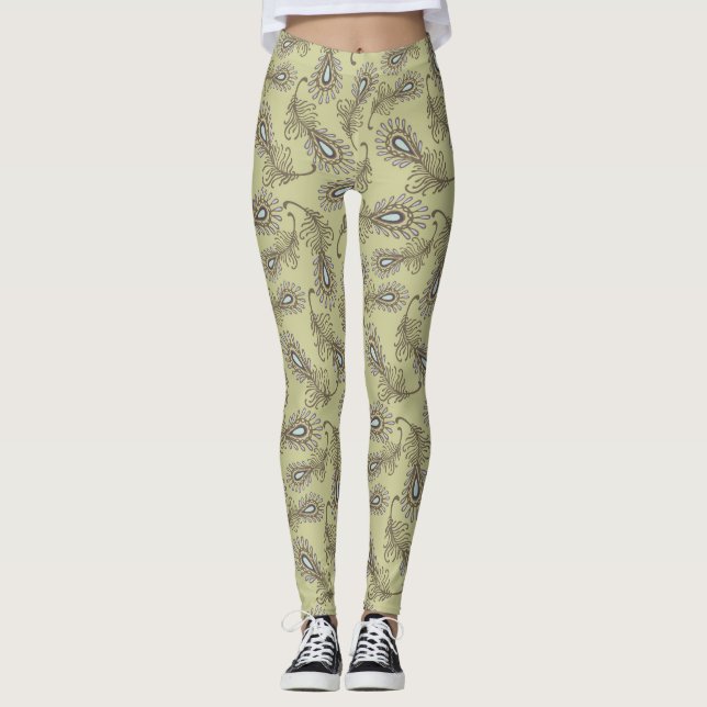 Fjädermönster Leggings (Framsida)