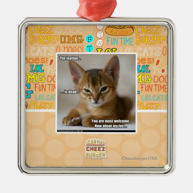 Fjädern är död julgransprydnad metall (Framsidan)