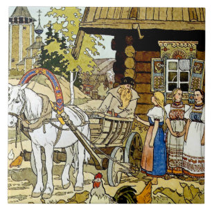 “Fjädern Finist” av Ivan Bilibin Kakelplatta