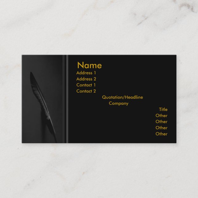 Fjädern profilerar kortet visitkort (Framsida)