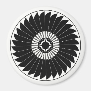 Fjädern rullar, den Mimbres krukmakeridesignen Magnet