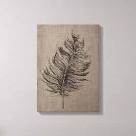 Fjädernr 1 Taupe Canvas Wall Art