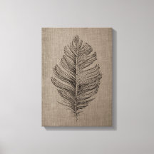 Fjädernr 2 Taupe Canvas Wall Art