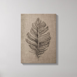 Fjädernr 2 Taupe Canvas Wall Art