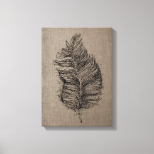 Fjädernr 3 Taupe Canvas Wall Art