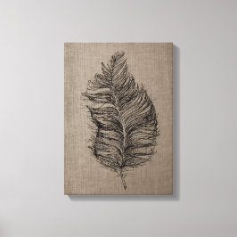 Fjädernr 3 Taupe Canvas Wall Art