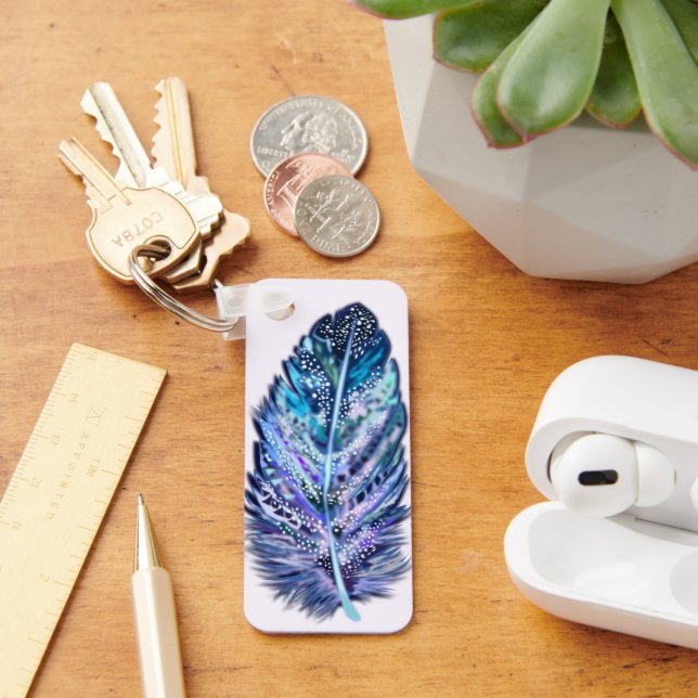 Fjädernyckelkedja - Anpassningsbar Färg Nyckelring (Skrivbord)