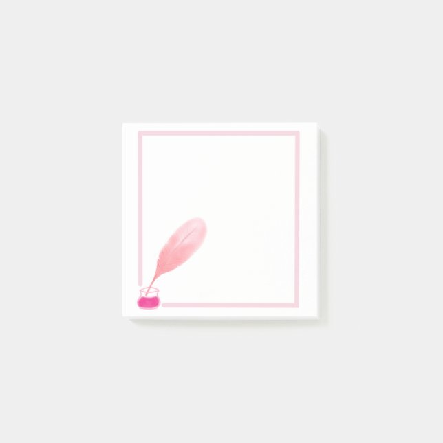 Fjäderpennans design, fyrkantiga anteckningar post-it block (Framsida)