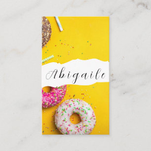 Fjädervektor Sömlös Vintage Donuts Business Ca Visitkort