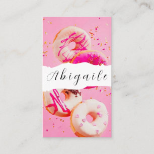 Fjädervektor Sömlös Vintage Donuts Business Ca Visitkort