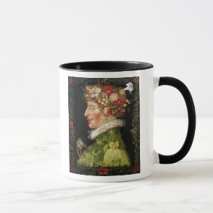Fjädra en serie som visar de fyra säsongerna mugg