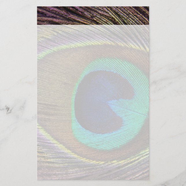 Fjädra Peacock Feather Brevpapper (Framsida)