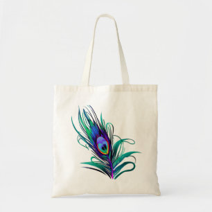 Fjädra Peacock Feather Tygkasse
