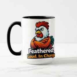 Fjädrad, högljudd. Chef. Tupp-citat Mugg