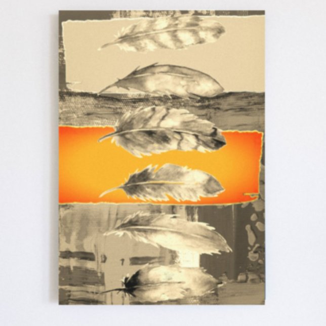 Fjädrar Abstrakt Modern brun Orange Poster Skriv u (Skapare uppladdad)