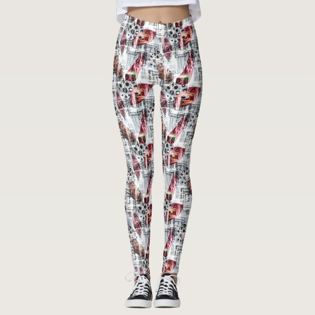 Fjädrar, etniska. leggings (Framsida)