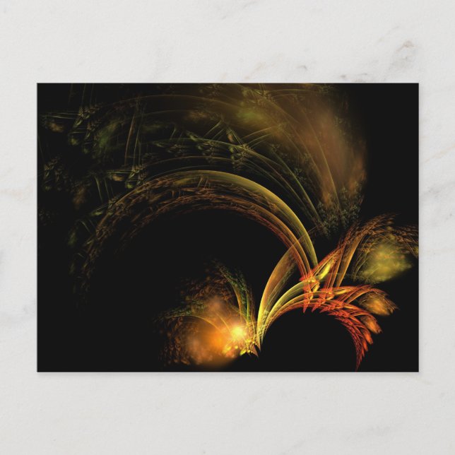 Fjädrar från guld och brand vykort (Framsida)