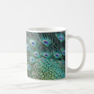Fjädrar från Peacock svan Kaffemugg