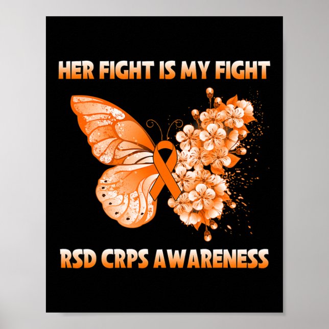 Fjädrar hennes kamp är min kamp mot RSD Crps Aware Poster (Framsidan)