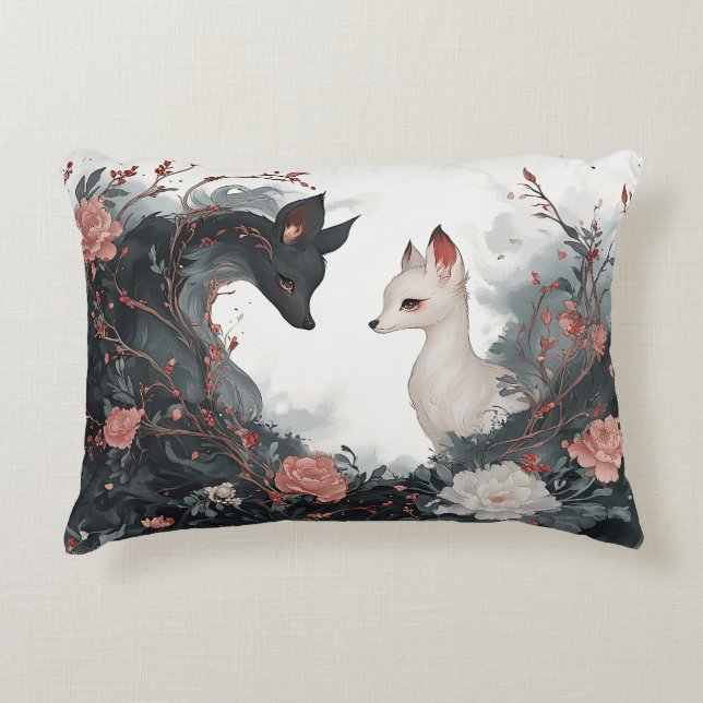 Fjädrar i ljus och skugga prydnadskudde (Framsidan)