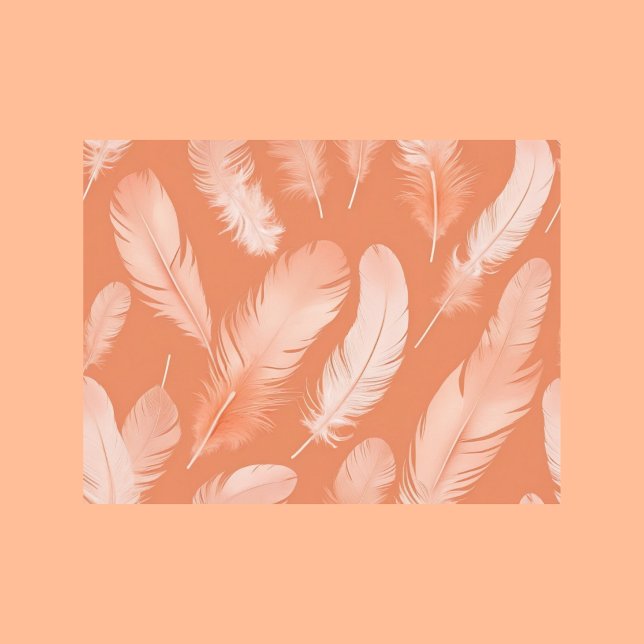 Fjädrar i Peach Fuzz färg, postkorsning Vykort (Skapare uppladdad)