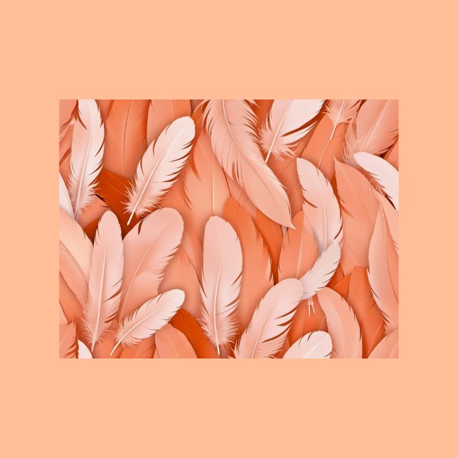 Fjädrar i Peach Fuzz färg, postkorsning Vykort (Skapare uppladdad)