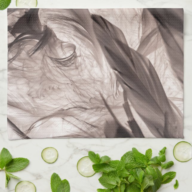 Fjädrar Kökshandduk (Vikta)