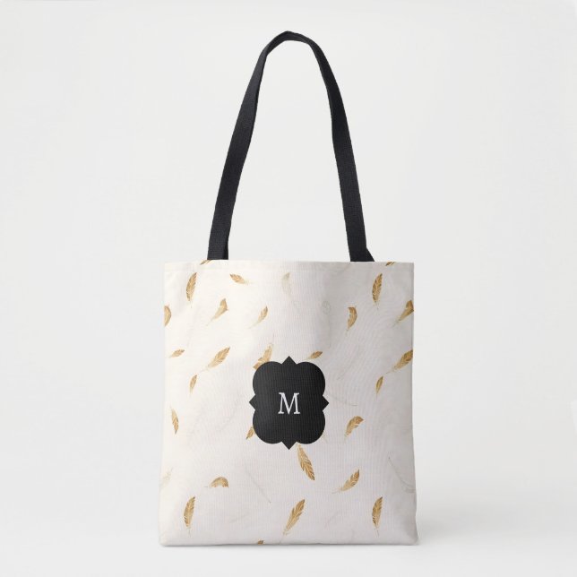 Fjädrar Lyx Modern Boho Kollektion Tygkasse (Framsida)