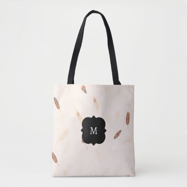 Fjädrar Lyx Populär Boho Kollektion Tygkasse (Framsida)