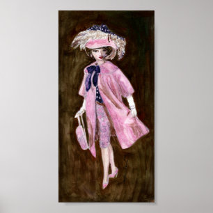Fjädrar, Mauvy silke & Suede: Matisse dockamode Poster