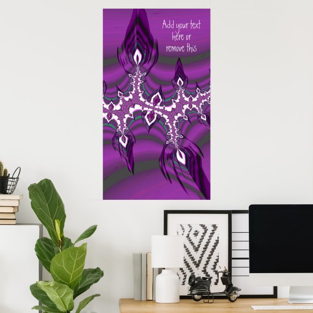 Fjädrar med ben och Lila med Anpassningsbar citat Poster (Hemmakontoret)