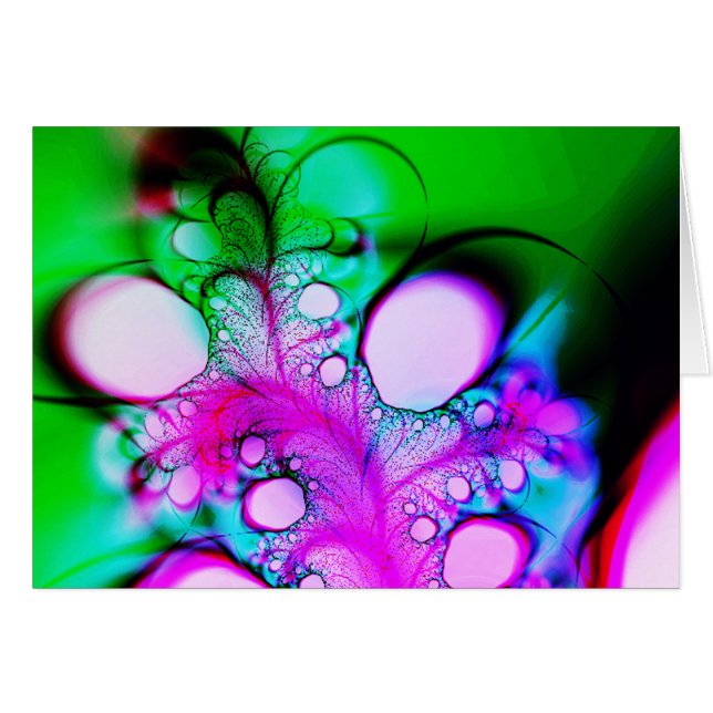 Fjädrar och bubblar hälsningskort (Framsidan Horizontal)